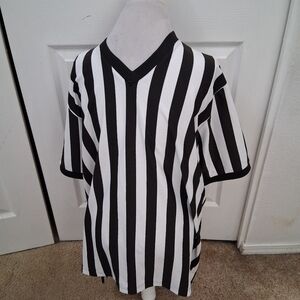 Dalco Athletic Referee Style Black & White Striped Shirt    Size XL